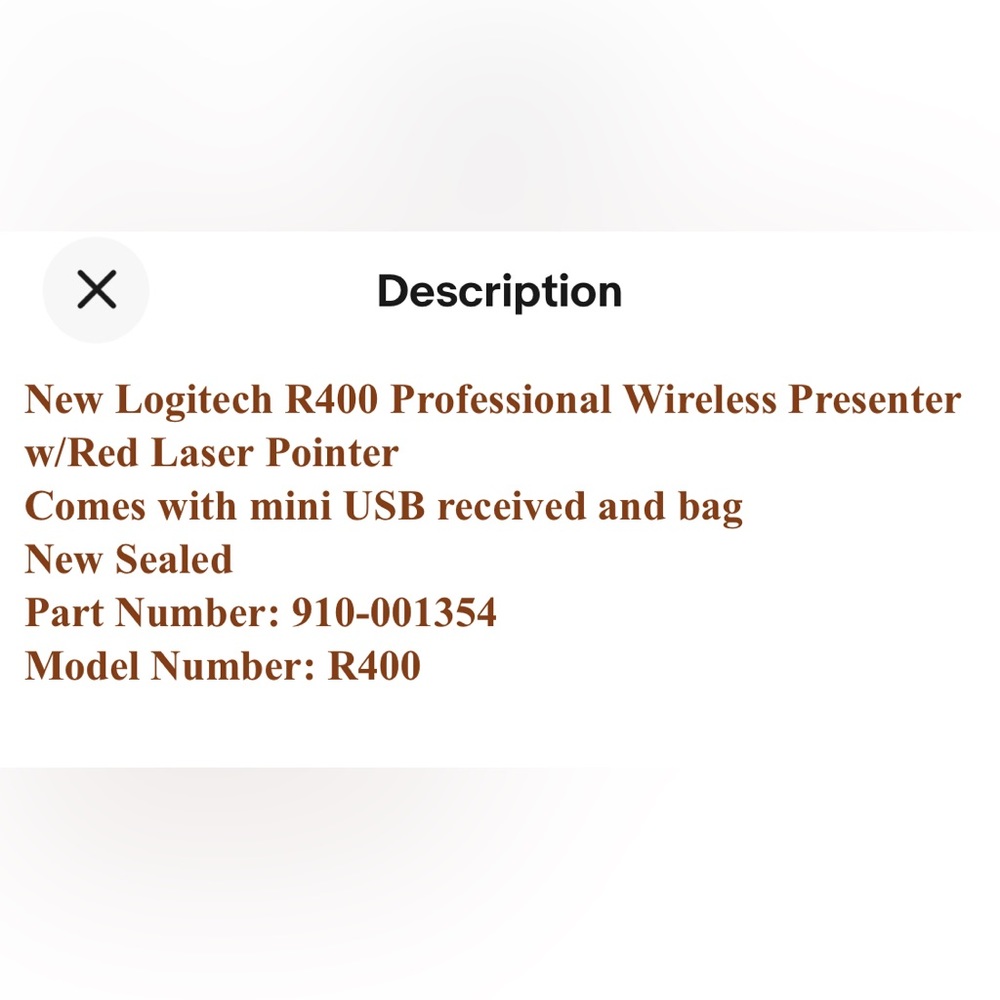 NIB - LOGITECH R400 LASER PRESENTATION REMOTE - Picture 4 of 4